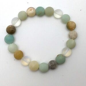 381MIDALANE Seafoam Amazonite Gemstone Bracelet S/M